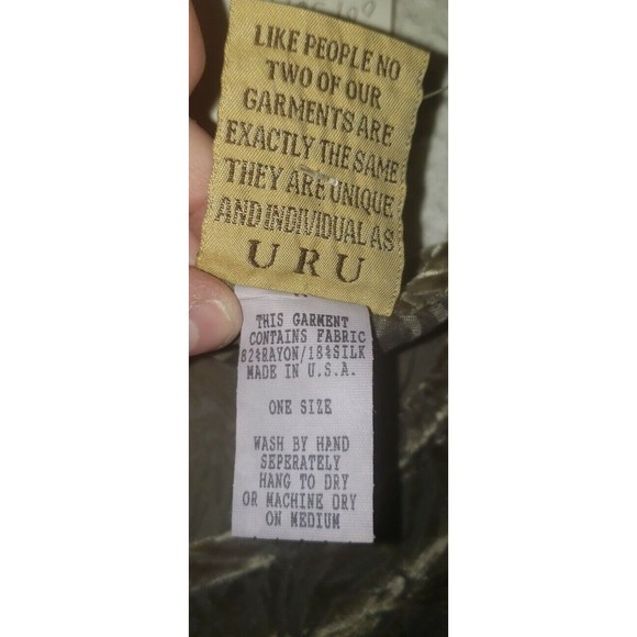 URU Kristine St. Rrik Womens Silk Blend Baby Doll Blouse Sz 1X OS Green Gray NWT - Picture 11 of 12